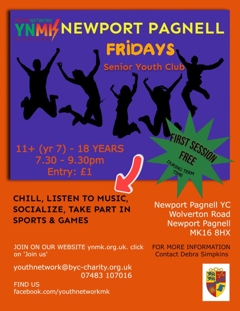 Poster advertising Newport Pagnell Senior Youth Club